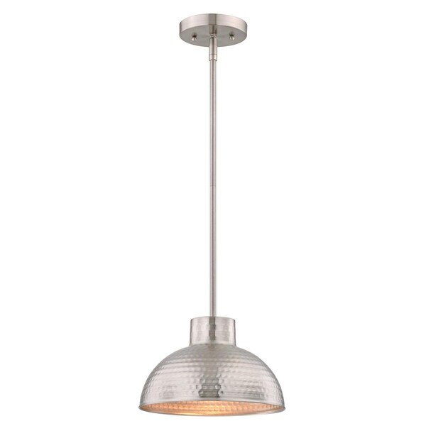 Westinghouse Pendant 60W Mini Ma-Lighte Hammered, Brushed Nickel Dome Shade 6309600 - main